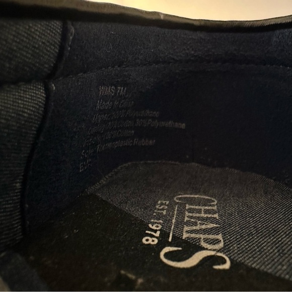 Chaps Womans Black Slip-On Flat Loafers Shoes Size 7 M Casual Comfy Almond Toe - Picture 7 of 10